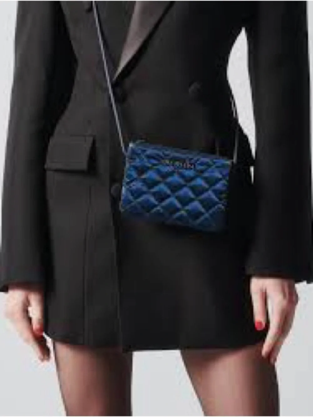 NWOT MZ Wallace Micro Quilted Navy Blue  Shiny Crossbody Bag - Designer Style